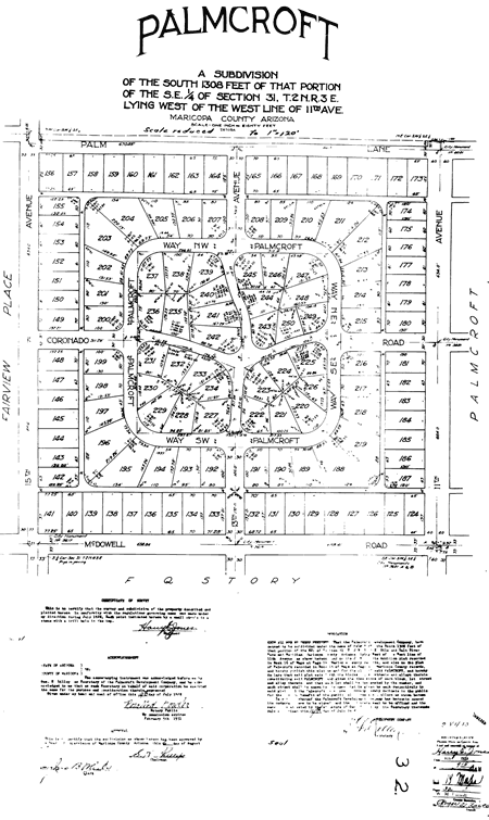 1928 Palmcroft Map